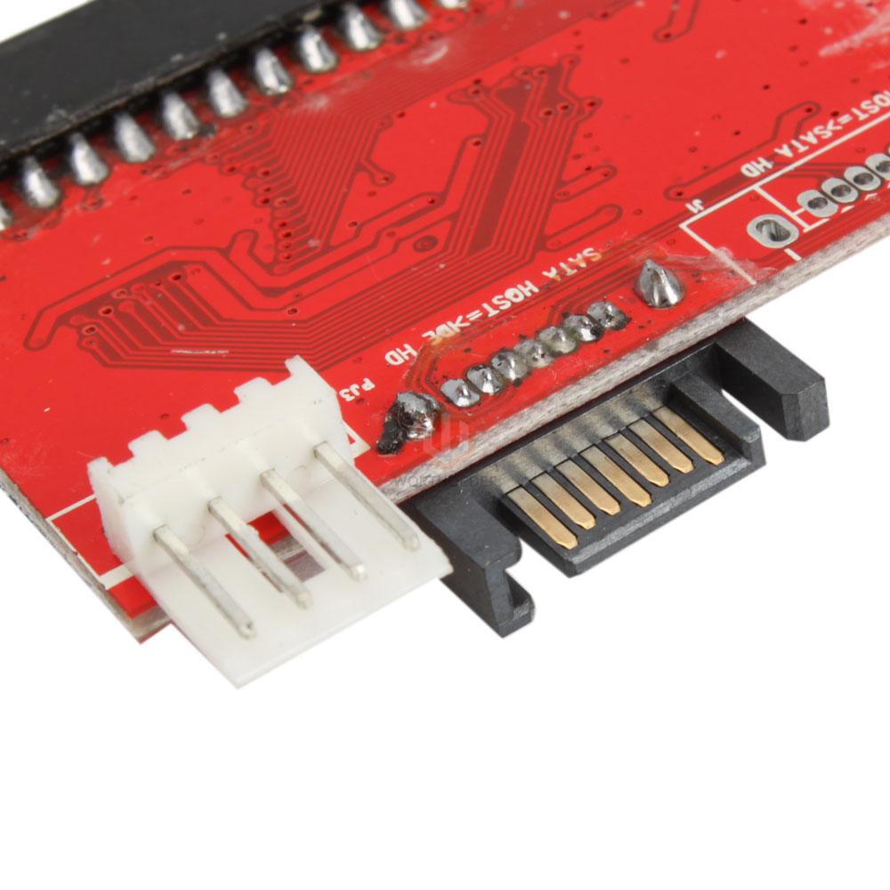 New IDE to SATA Serial ATA Converter Adapter Red + Power & SATA Cable