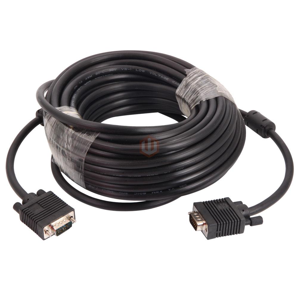 50 FEET FT SVGA VGA M/M LCD LED Monitor Black Cable 50FT Male to Male
